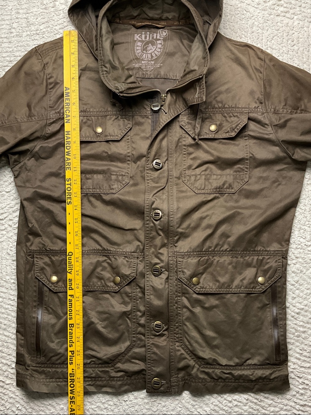 Kuhl Men's Kollusion Hooded Jacket in Coffee Color Size Medium - Picture 8 of 15